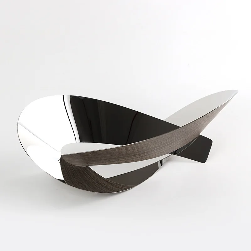 

Поддон из нержавеющей стали с геометрическим рисунком, неправильной формы, деревянная тарелка с фруктами, настольный поднос для хранения, органайзер, украшение для дома