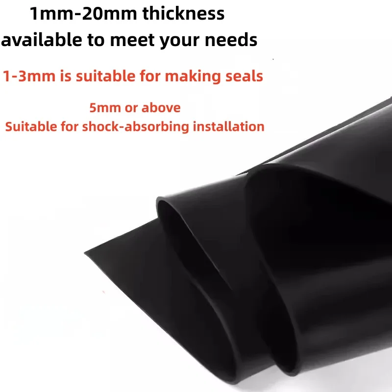 Custom Made Slab NBR Nitrile Rubber Buna Plate Sheet Gasket 300 x 300mm 5mm 6mm 8mm 10mm  Acid Oil Alkali Resistant