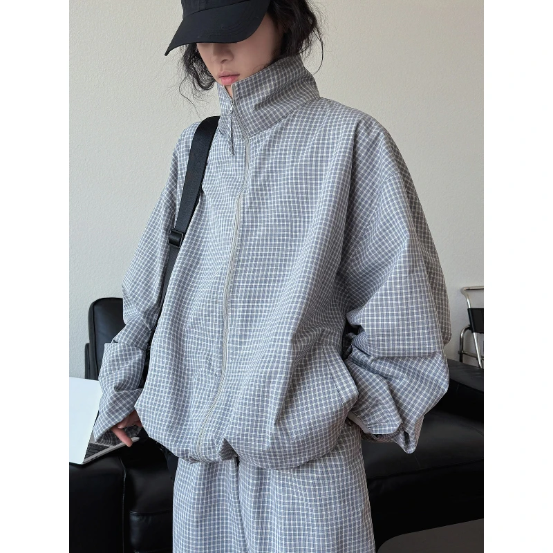 

Summer New Fashion Show Fine Plaid Oversize Sunscreen Jacket Three-dimensional Silhouette Jacket Women Temperament Fashion