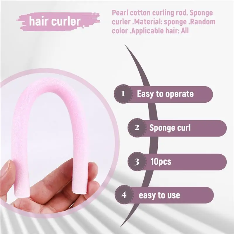 B01C-Fast Shipping Wholesale 10Pcs Lot Curler Makers Soft Foam Bendy Twist Curls DIY Styling Hair Rollers Tool For Women Accesso