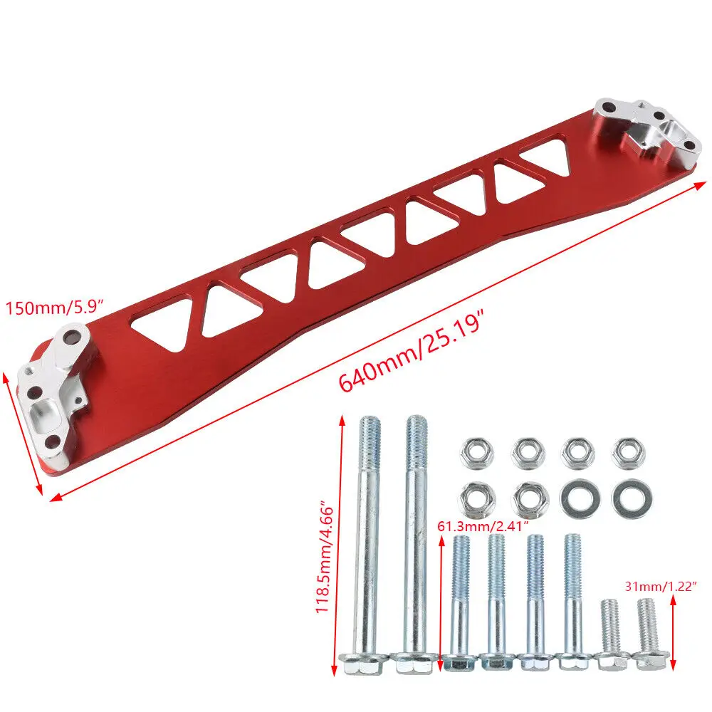 Rear Lower Subframe Brace Tie Bar Billet Aluminum For Honda Civic EK 1996-2000 Si DX Red Silver Gold