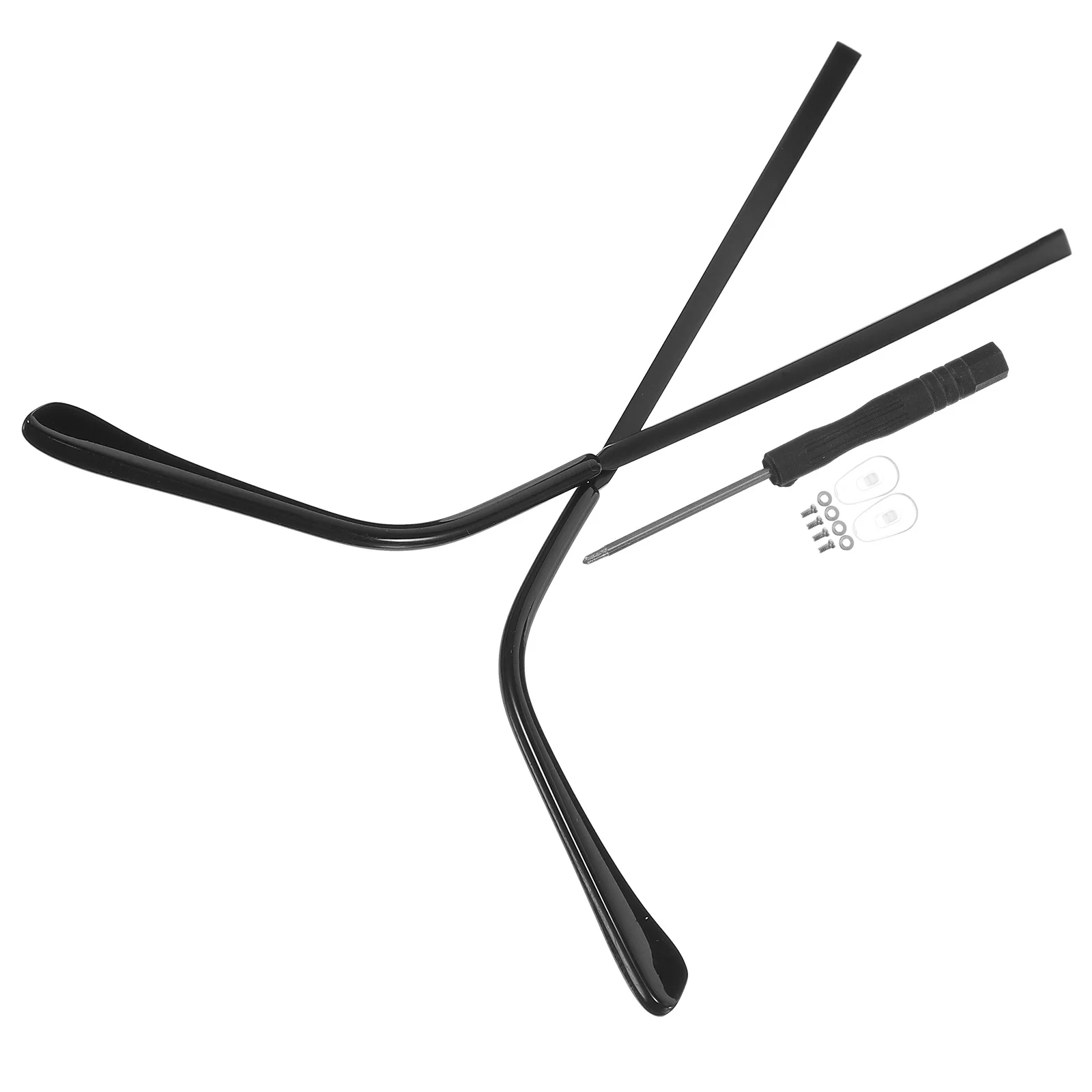 อุปกรณ์เสริมแว่นตา ขาแว่นตาโลหะสีดำ ชุดซ่อมขาแว่นตาอเนกประสงค์ ติดตั้งง่าย ไม่ลื่น