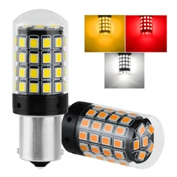1PCS 1156 BA15S P21W BAU15S PY21W 7440 W21W P21/5W 1157 BAY15D 7443 3157 LED Bulbs 54smd CanBus Lamp Reverse Turn Signal Light