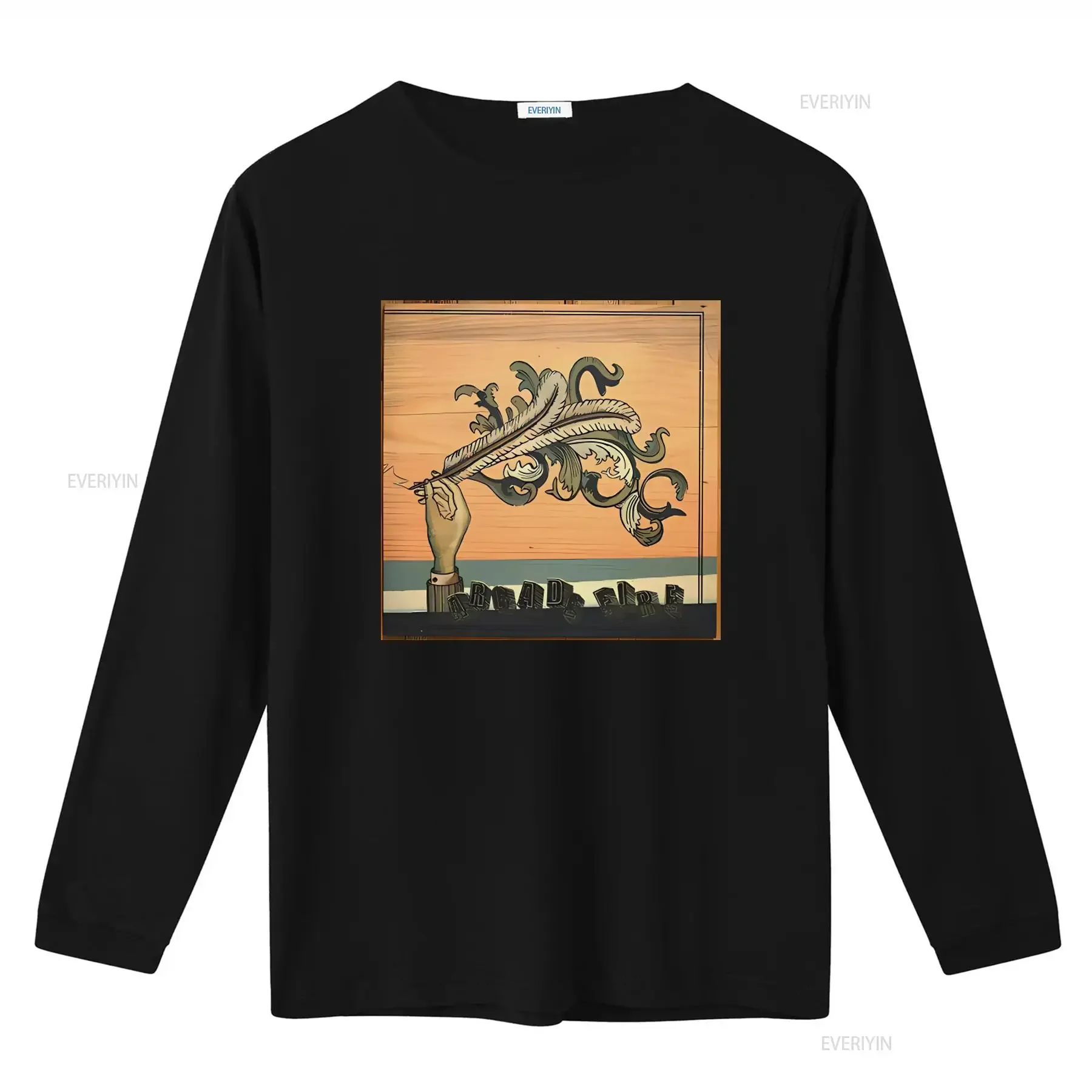 Arcade Fire Funeral Album Cover T Shirt with 3x3 Sticker Unique Art Print for Music Fans vintage Washed Breathable graphic