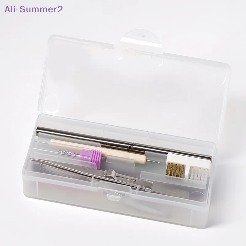 {Summer2} {Summer2} Double Layer Plastic Nail Art Tools Storage Box Nail File Brush Cutter Storage Empty Case Manicure Container