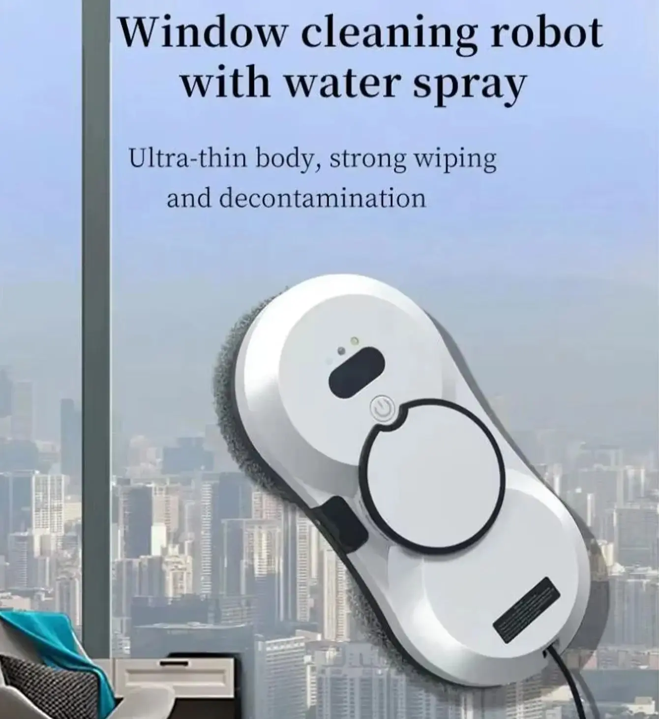 Robot aspirapolvere automatico intelligente per la pulizia delle finestre Elettrodomestico intelligente Spruzzo d'acqua automatico Lavavimenti per finestre in vetro Lavapavimenti