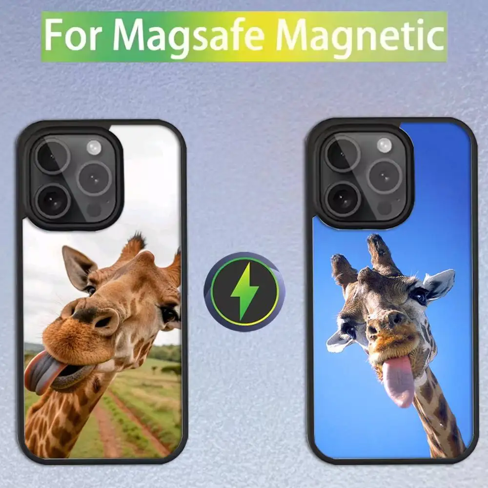 

Cute Funny Animal Giraffe Phone Case For iPhone 16,15,14,13,12,11,Pro,Max,Plus,Mini,SE Magsafe Magnetic Wireless Charging