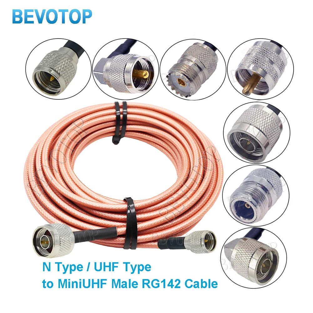 Mini UHF Male to UHF Male/Female Connector RG142 50-3 Coax Cable High Temperature Resistant WiFi Router Antenna Extension Jumper