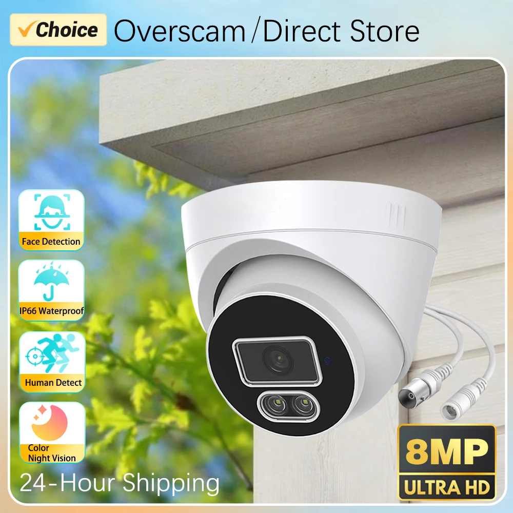 8MP 5MP CCTV Analog Dome Camera 4K Indoor Home Color Night Vision 5MP Face Detection AHD Security Surveillance Camera BNC DVR
