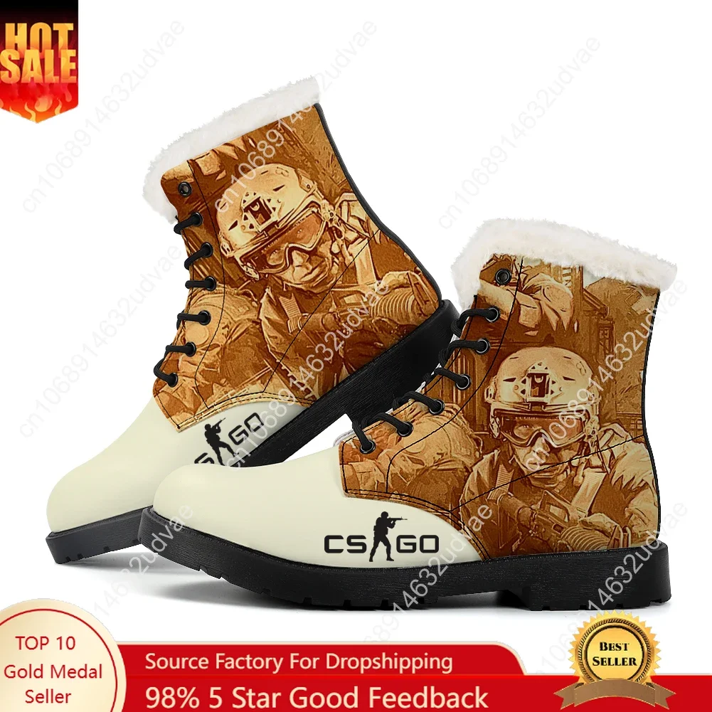 

Counter Strike Global Offensive Plush Boots Mens Womens Teenager Shoes Casual Boot High Quality Print on Demand Customize Shoe