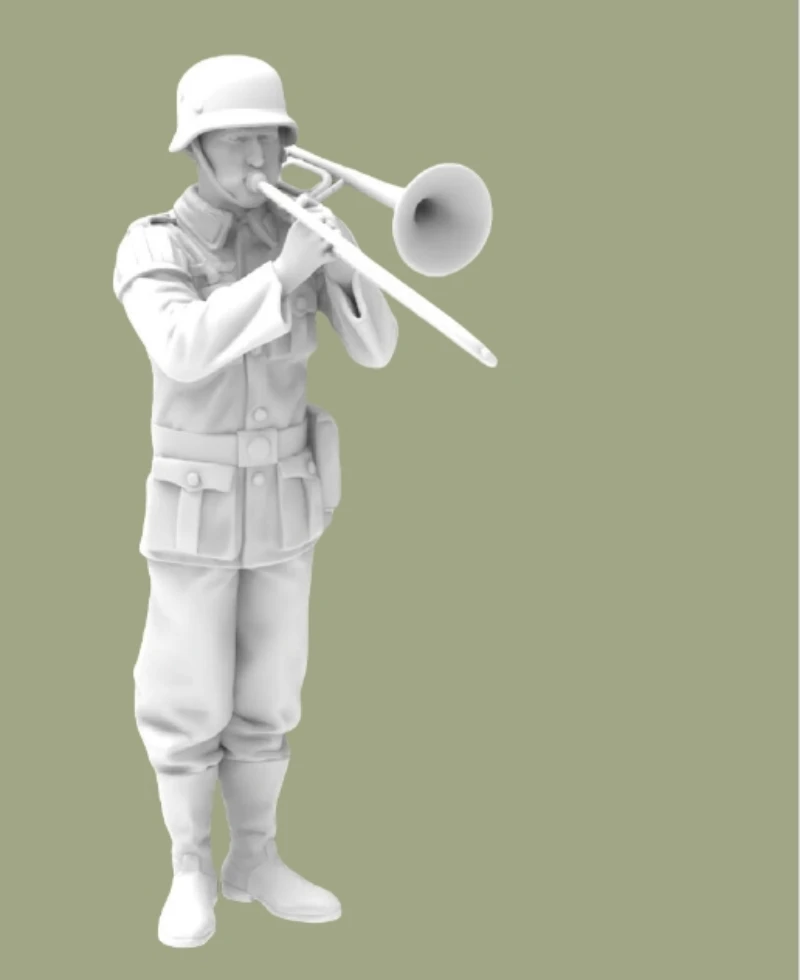 

Масштаб 1/35, литая под давлением фигурка из смолы, комплект модели, немецкий оркестр, тромбон времен Второй мировой войны, нужно собранно и раскрасить самостоятельно