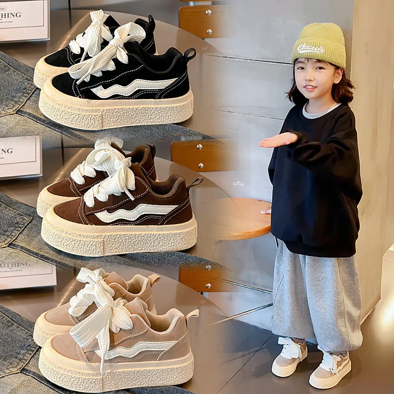 Girls' Board Shoes 2024 Spring New Children's Shoes Children's Soft Sole Casual Shoes Men's Versatile Casual Anti slip Sports