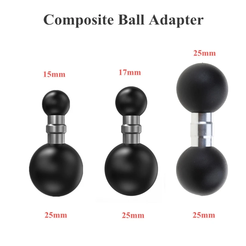 Double Ball Mount Adapter 1 Inch to 25mm/17mm/15mm Composite Extension Ball for Standard Dual Ball Socket Mount Dropship