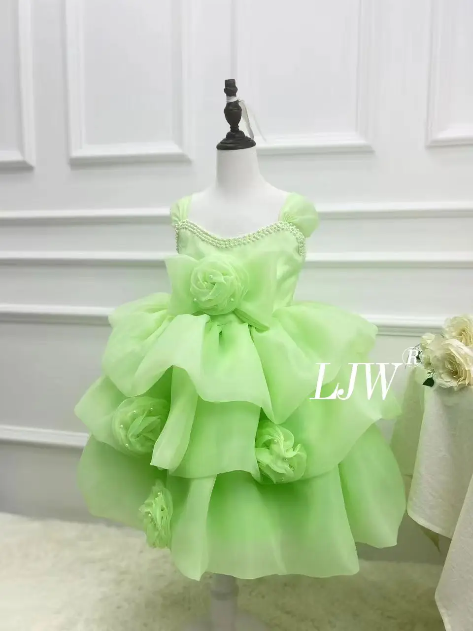 0-3 year old baby's first birthday formal party Flower Girl Princess wear luxurious fluffy First Communion Christmas formal dres