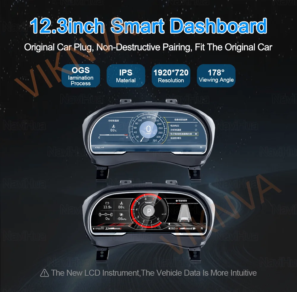 LCD Digital Dashboard Carplay For Cadillac ATS 2014 2015 2016 2017 Speedometer Instrument Panel Virtual Cockpit Tachometer Clock