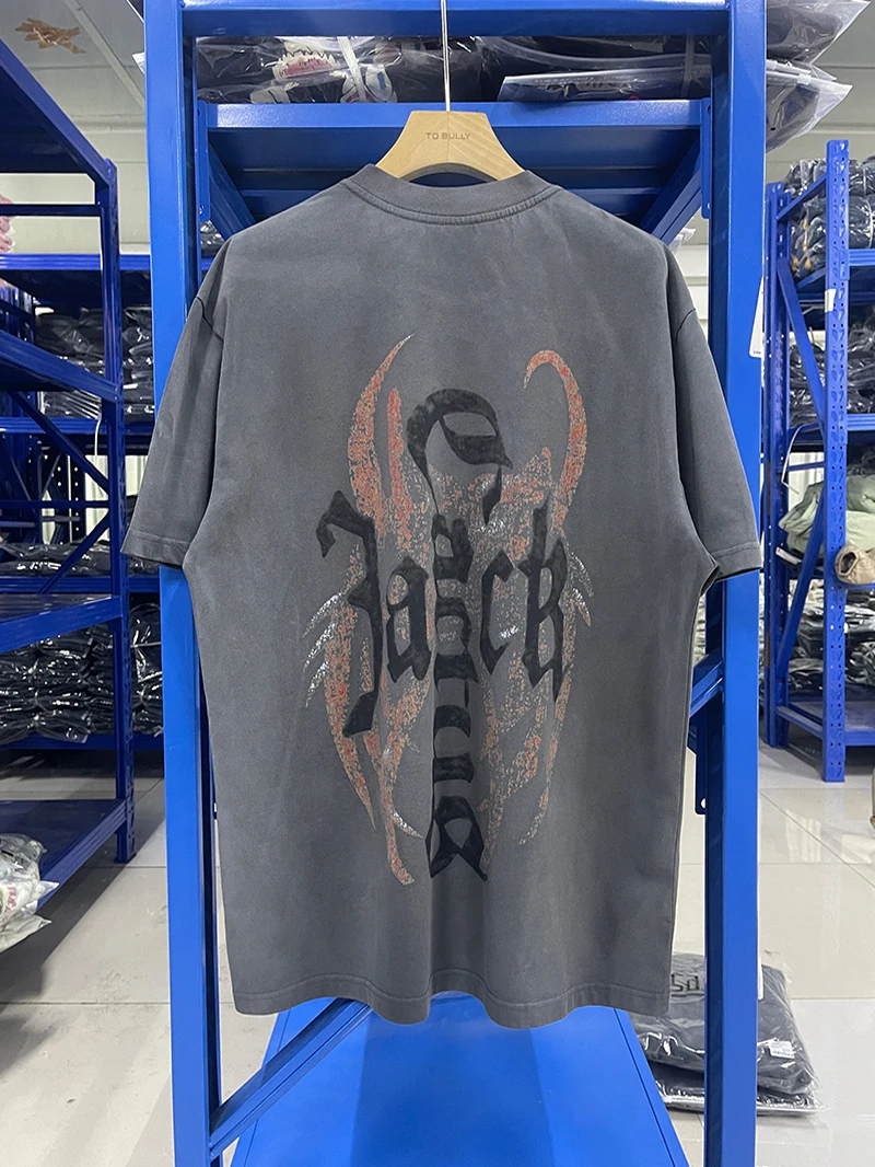 

FW25 Круглая футболка с перевернутым логотипом Engli American Waed Ne ort Sve, модная молодежная футболка свободного кроя