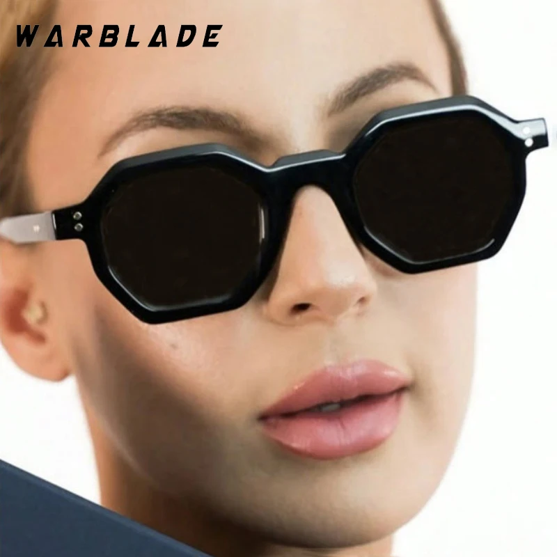 

Punk Vintage Polygonal Women's Sunglasses Rivets Decorate Luxury Design Men Sunglass Outdoor Driving Shade Eyewear Female UV400