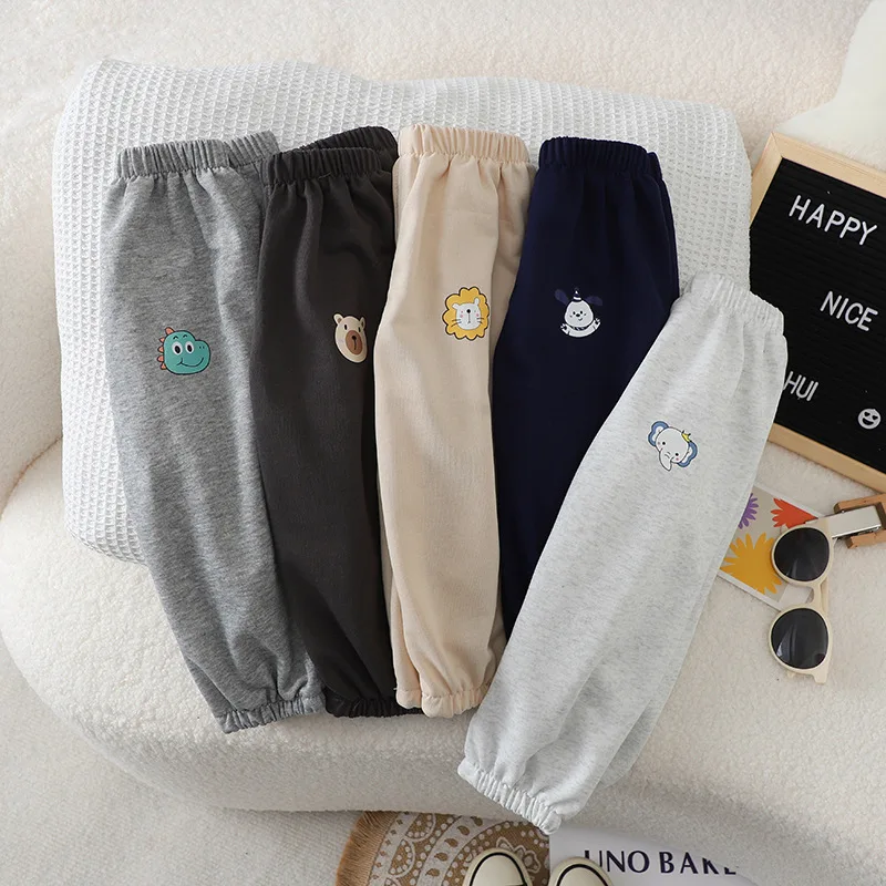 

Cartoon Print Elastic Waist Sports Trousers For Boys Girls 1-6Y Kids Casual Pants Autumn New Children's Sweatpants