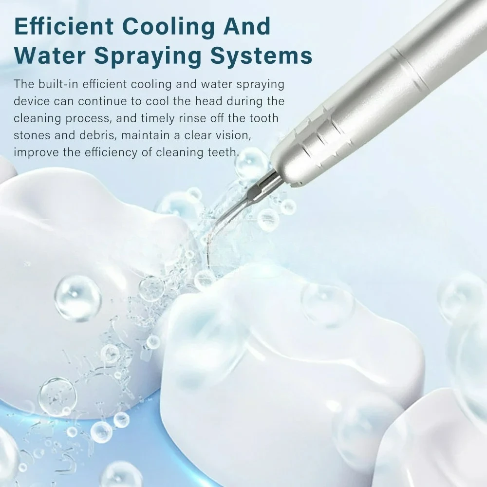 Dental Air Ultrasonic Scaler Handpiece with 3 Tips Calculus Plaque Stain Remover Teeth Whitening Cleaning Tool for Dental Clinic