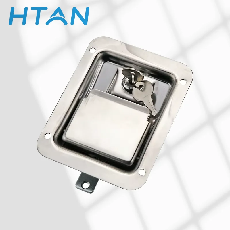 Stainless Steel Cabinet Door Lock with Remote Control Square Panel Three-Point Linkage for Engineering Car