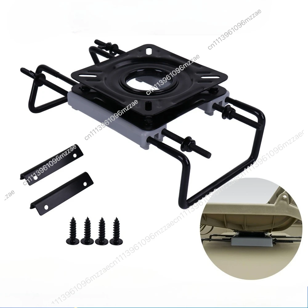 Boat Seat Slide Rail with Turntable, 360° Swivel Adjustable Base for Speedboat Rubber Boat, Beam Mount Fishing Seat Pedestal