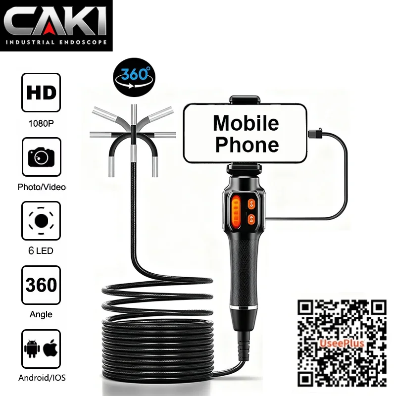 

Эндоскоп для осмотра с камерой мобильного телефона, высококачественная камера HD 1080P, для диагностики автомобильных систем кондиционирования и трубопроводов, водонепроницаемый