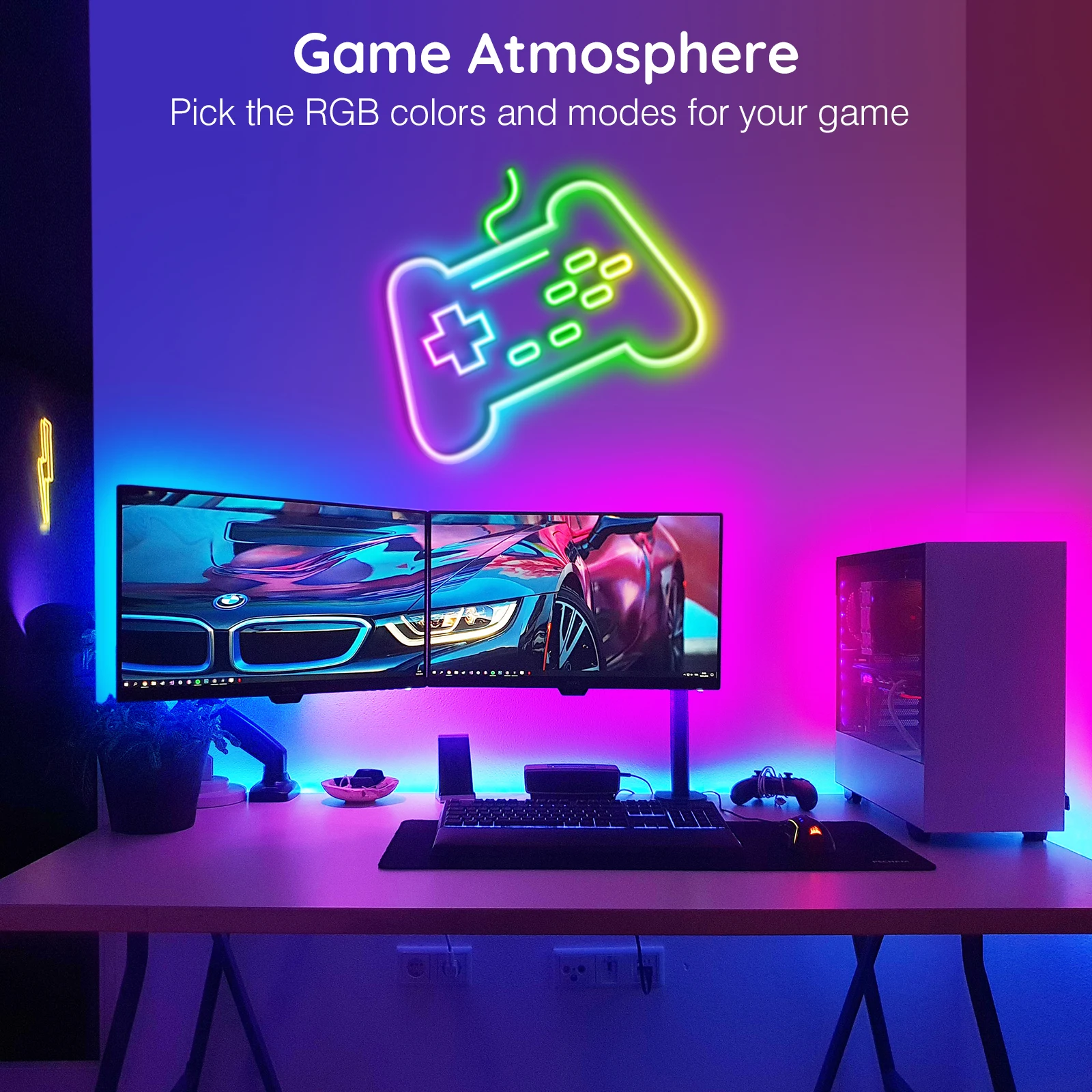 32.8Ft LED Neon Rope Lights, RGBIC Flexible Outdoor Waterproof Lights with APP & Remote Control, IP65 Water Resistant, Music Sync & Gaming Modes, Multicolor Decor for Bedroom, Patio, Holiday (32.8Ft-1ROLL)
