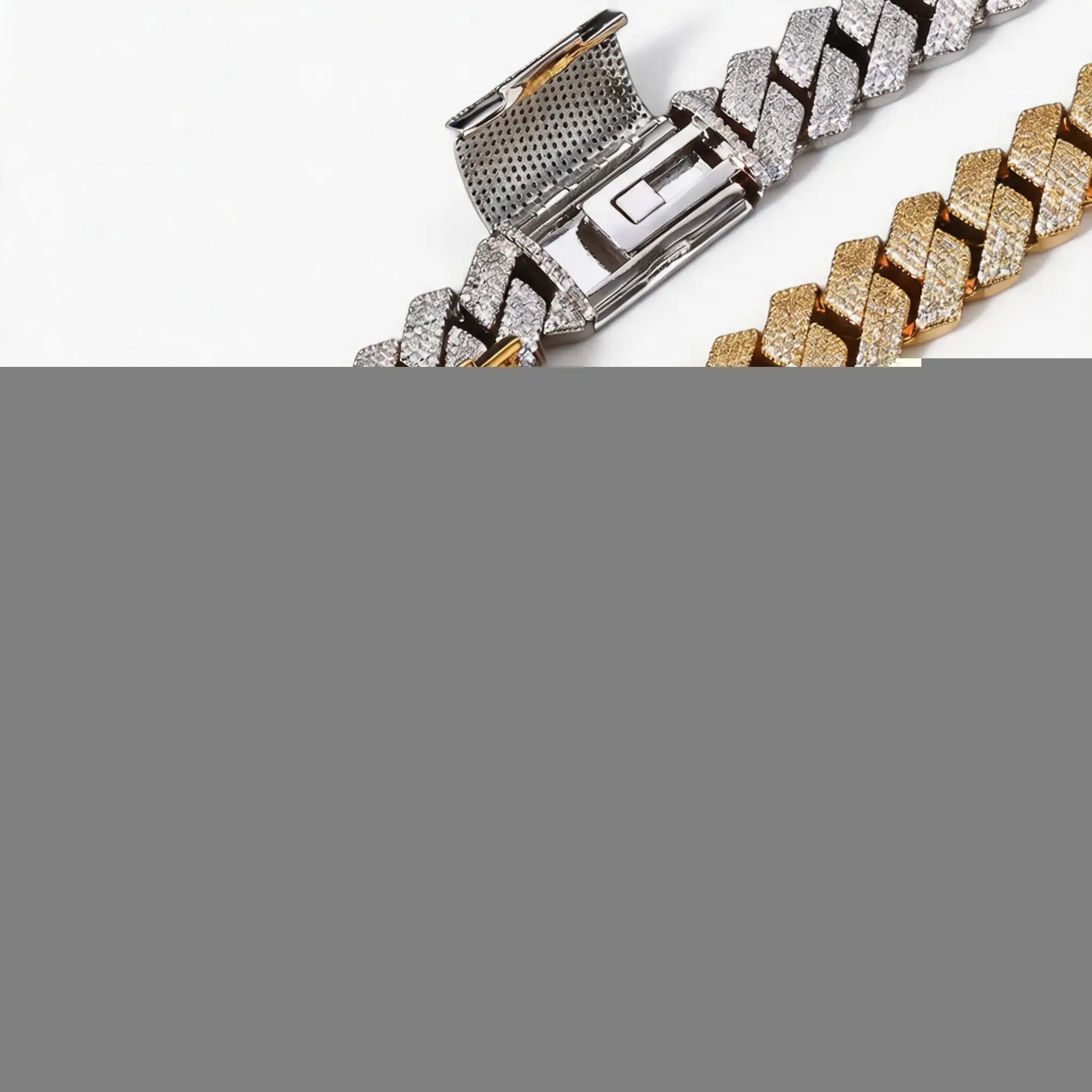 

15mm Full Diamond Cuban Link Chain Necklace Hip Hop Iced Out Cubic Zirconia Sparkling Brass Plated Rose Gold Jewelry
