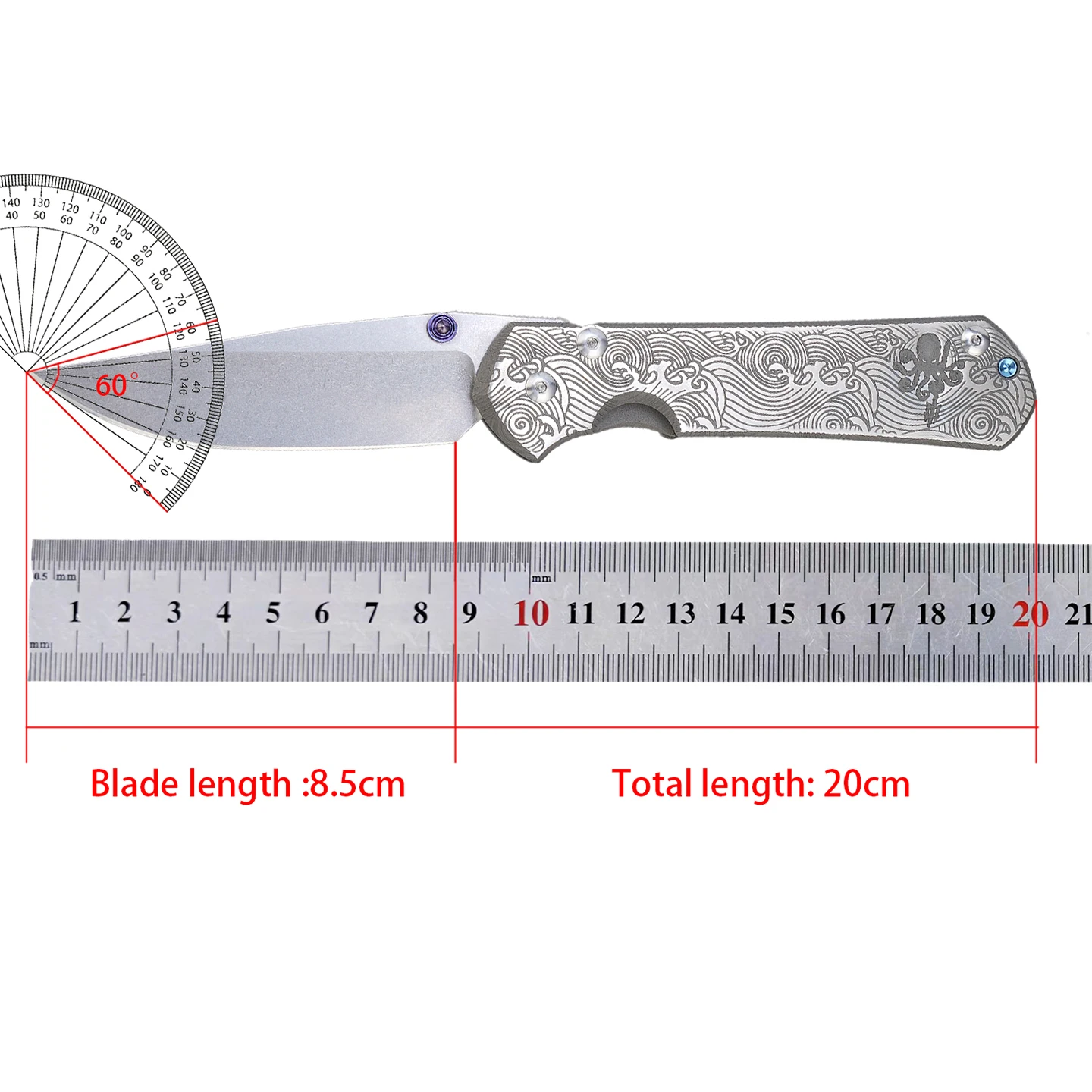 CR- Night Sky Sparkling Folding Knife, titanium alloy anodized gradient handle, M390 Pure handcrafted knife