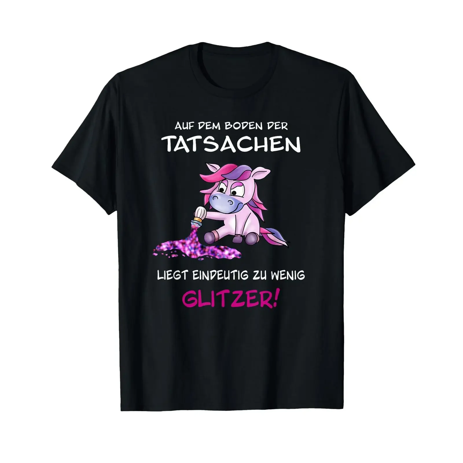 Cute unicorn scatters glitter with funny slogan T shirt vintage Washed Stretched Stylish Versatile Soft graphic fashion