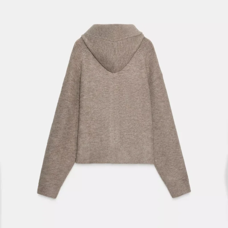 Sweet Sle Knitted Cardigan Coat with  Knot Casual Long Sve Hooded New Arrival Winter Women's Faion Outerwear