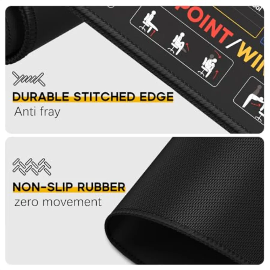 3 blocos de mouse pads para Excel Word PowerPoint Windows atalhos extra claros Excel Cheat Sheet Desk Pad com bordas costuradas 10,2x8