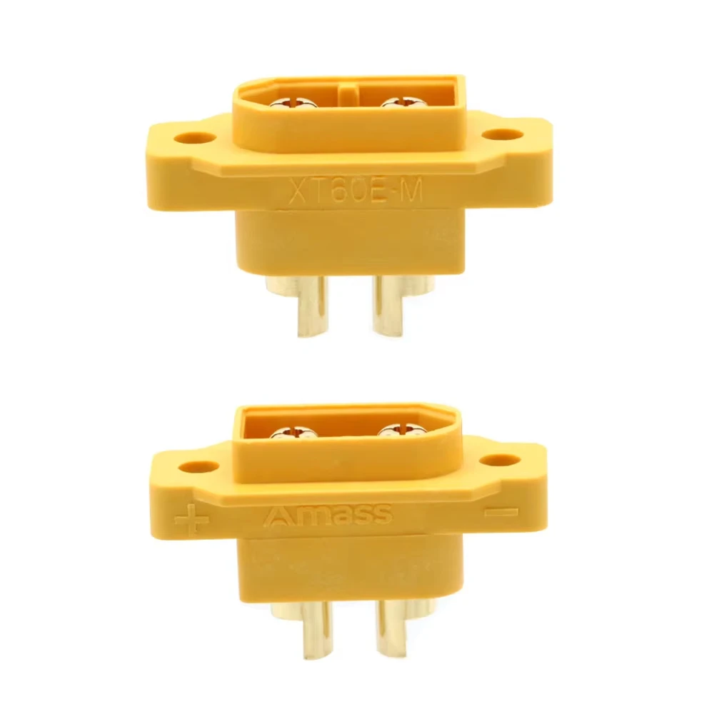 Amass-Latão Banhado A Ouro Masculino Plug Parafusos, Conector Montável para Corrida FPV Multicopter, Placa Fixa DIY, XT60E-M XT60E XT60