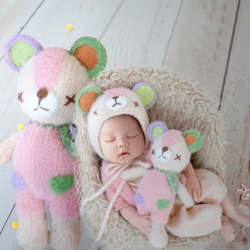 Full moon baby photography props for newborn baby photography clothes for newborn baby styling teddy bear set 아기 코스프레