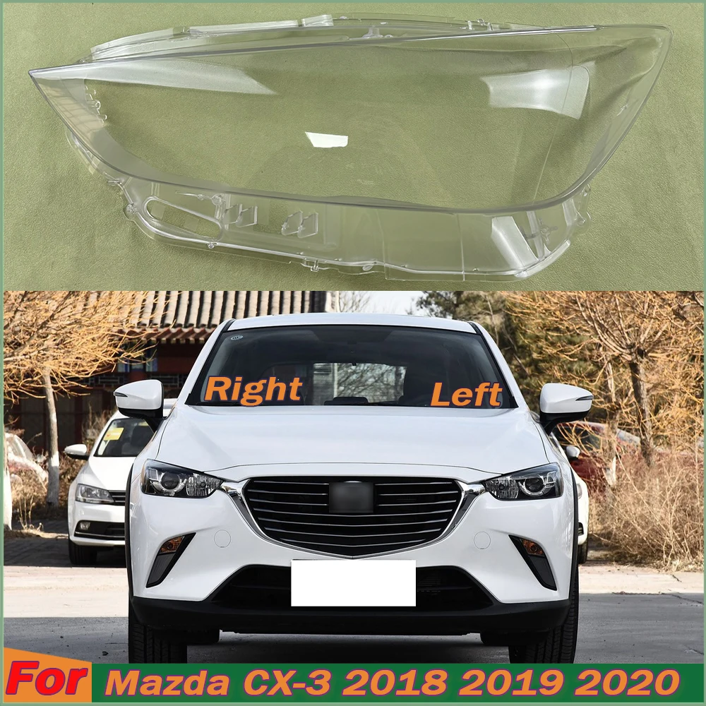 For Mazda CX-3 2018 2019 2020 Front Headlamp Cover Transparent Mask Lamp Shade Headlight Shell Lens Auto Replacement Parts