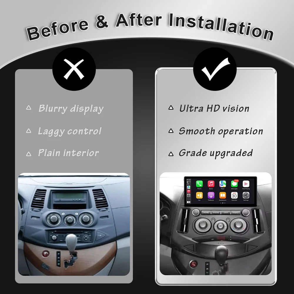 for Mitsubishi Grandis 2004-2009 12.3 inch Android 16 Car Radio CarPlay Android Auto GPS BT 4G Wifi DSP Split IPS  Touch Screen