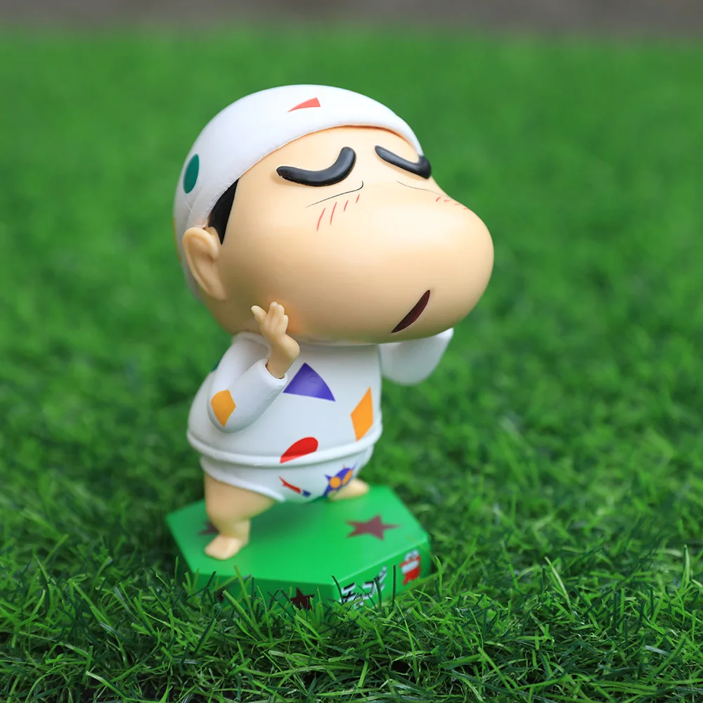 11cm Crayon Shin-Chan Gk Q Version Wild Pajamas Funny Look Figure Gift Box Model Ornaments Desktop Decorations Birthday Gifts