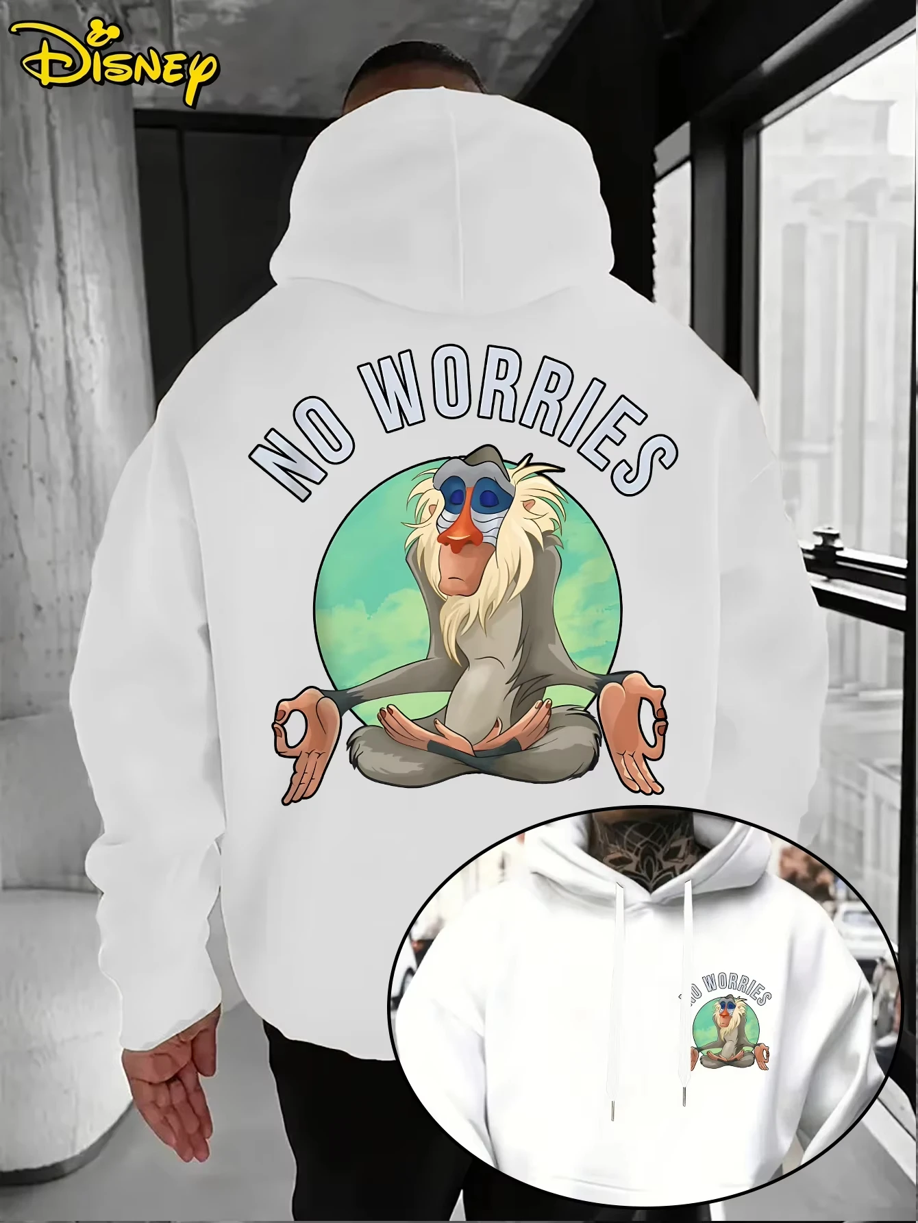 

Мужская толстовка с капюшоном Disney Lion King Rafiki 2026, осенне-зимняя, повседневная, унисекс, пуловер, свитшот, спортивный костюм, одежда, оверсайз