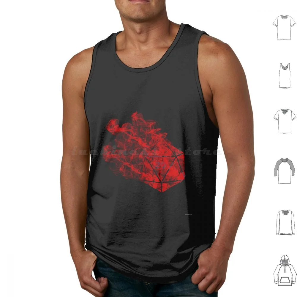 Evanescent Dice Tank Tops Print Cotton Dice D D And Dragon Gdr Rpg Jrpg Game Gaming Smoke Funny Fantasy Hero Role