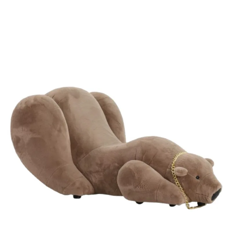 

Cream wind polar bear sofa fabric Italian light luxury living room designer Internet celebrity leisure chair special-shaped sofa