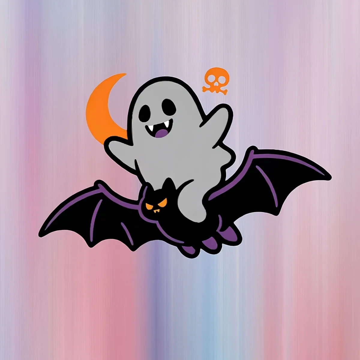 Cute Halloween Ghost Riding Bat Car Sticker Waterproof Vinyl Decal for Window Laptop