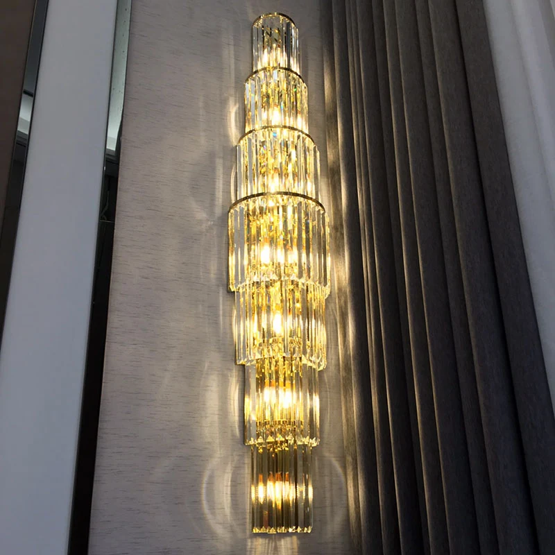 Luxury Crystal Wall Lamp, Living Room Corridor Wall Decoration, Home Wall Light Fixture, Golden Lighting Background Wall Lamp