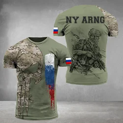 Russia Army Camouflage Men Ladies T Shirt Commando ARMY-VETERAN 3D Special Forces Short Sleeve Tactical Shirts Men's Clothing