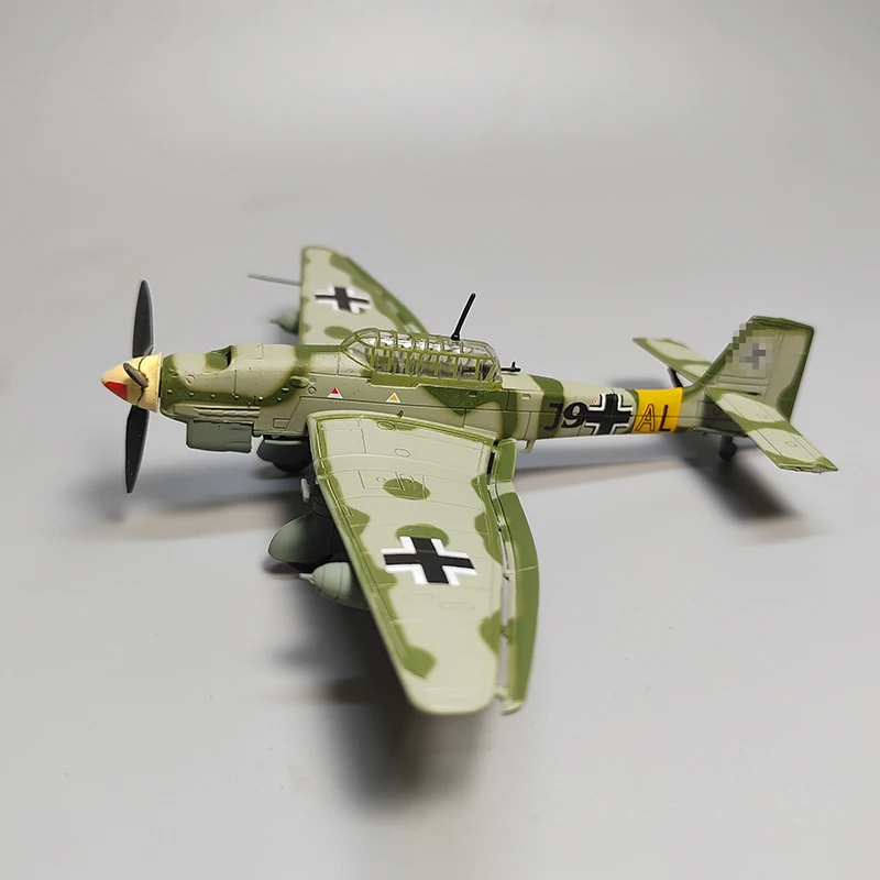 1:100 Scale WWII German JU87 Fighter Jet Military Aircraft Model Diecast Alloy Classic Toy Souvenir Ornament Gift Static Display