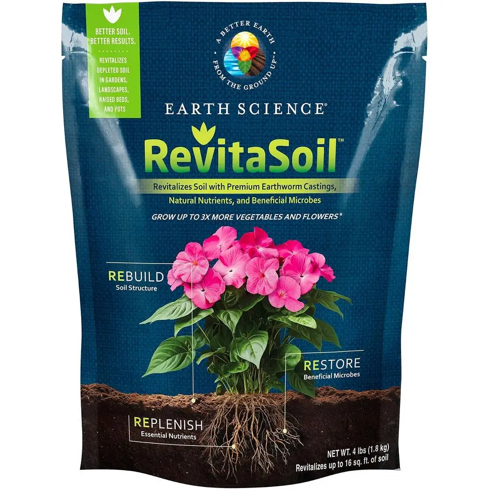 4lb Up to 16 Sq. t. Premium Organic Soil Reizer - Natural Nutrients & Earthworm Castings, Grow Up to 3X More, Indoor & Outdoor P