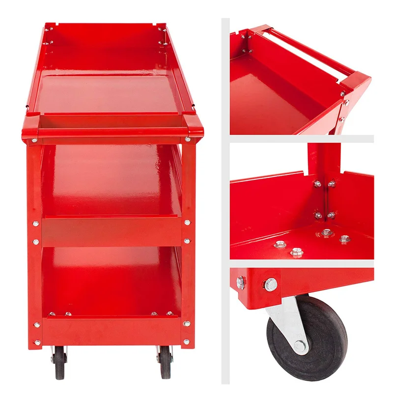 Wholesale 3-Level Garage Storage Heavy Duty Workshop Wheel Parts and Trolley Cabinet Cart Tool