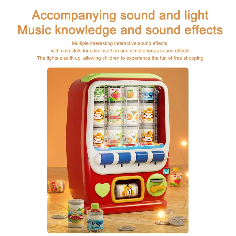 Coin-Operated Vending Vending Machine Children\'s Beverage Toys Simulation Play House Interactive Educational Toys