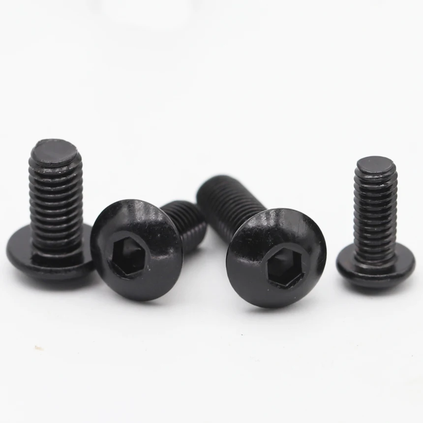 M2 M2.5 M3 M4 M5 M6 M8 3/4/5/6/8/10-50mm ISO7380 Black 304 Stainless Steel Hex Hexgaon Socket Button Round Allen Head Bolt Screw