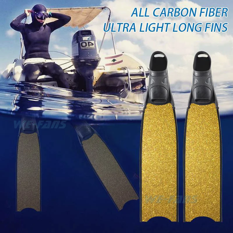 Professional Full Carbon Long Freediving Scuba Diving Fins Adult Snorkel Flippers Fiber Fins Water Sport Lightweight Equipment