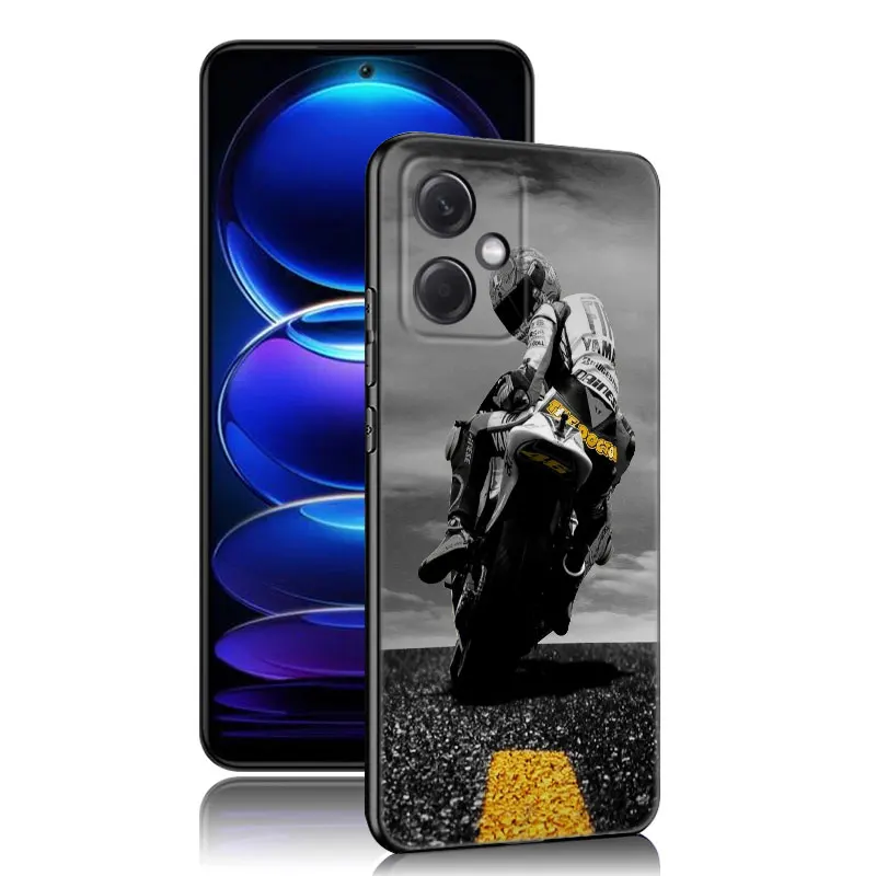 Moto Cross Motorcycle Sports Black Silicone Phone Case For Xiaomi Redmi Note 10 11 11S 12 13 4G 8 9 11T Pro 5G + 8T 9S 10S 12S